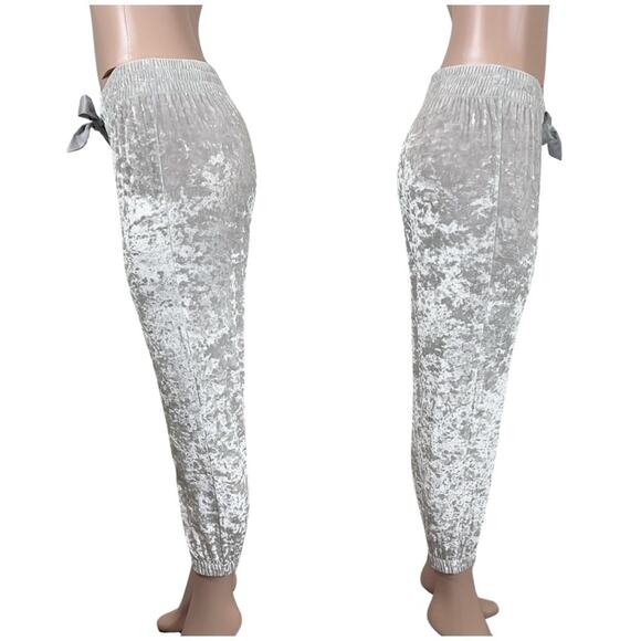 VICTORIA’S Secret Pearl Crushed Velvet Pajama Jogger Pant Size S $44 - Picture 4 of 10